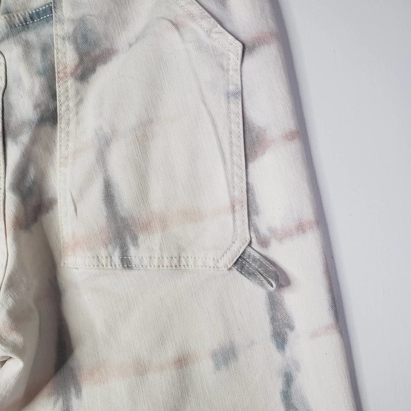 Pilcro‎ Anthropologie Tie Dye Crop Carpenter Jeans 26 White Ultra High Rise - Picture 10 of 13